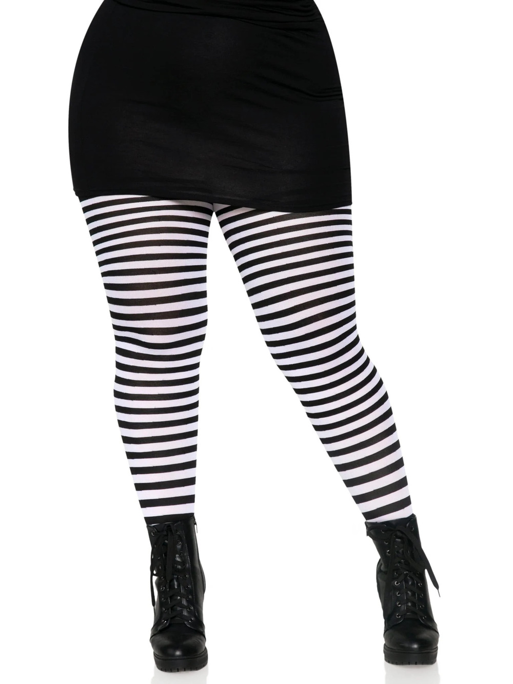 Leg Avenue - Jada Striped Women's Tights - BLACK/WHITE